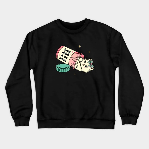 being delulu is the solulu kitty cat Crewneck Sweatshirt by moonstruck crystals